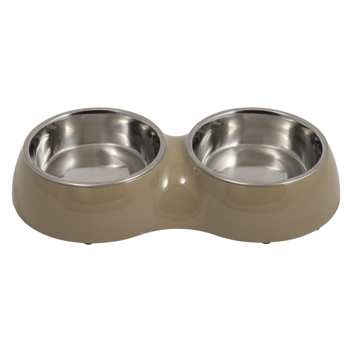 JV BON APPETIT Dubbele Kom Taupe/Inox-2x480ml 34cm - Afbeelding 2